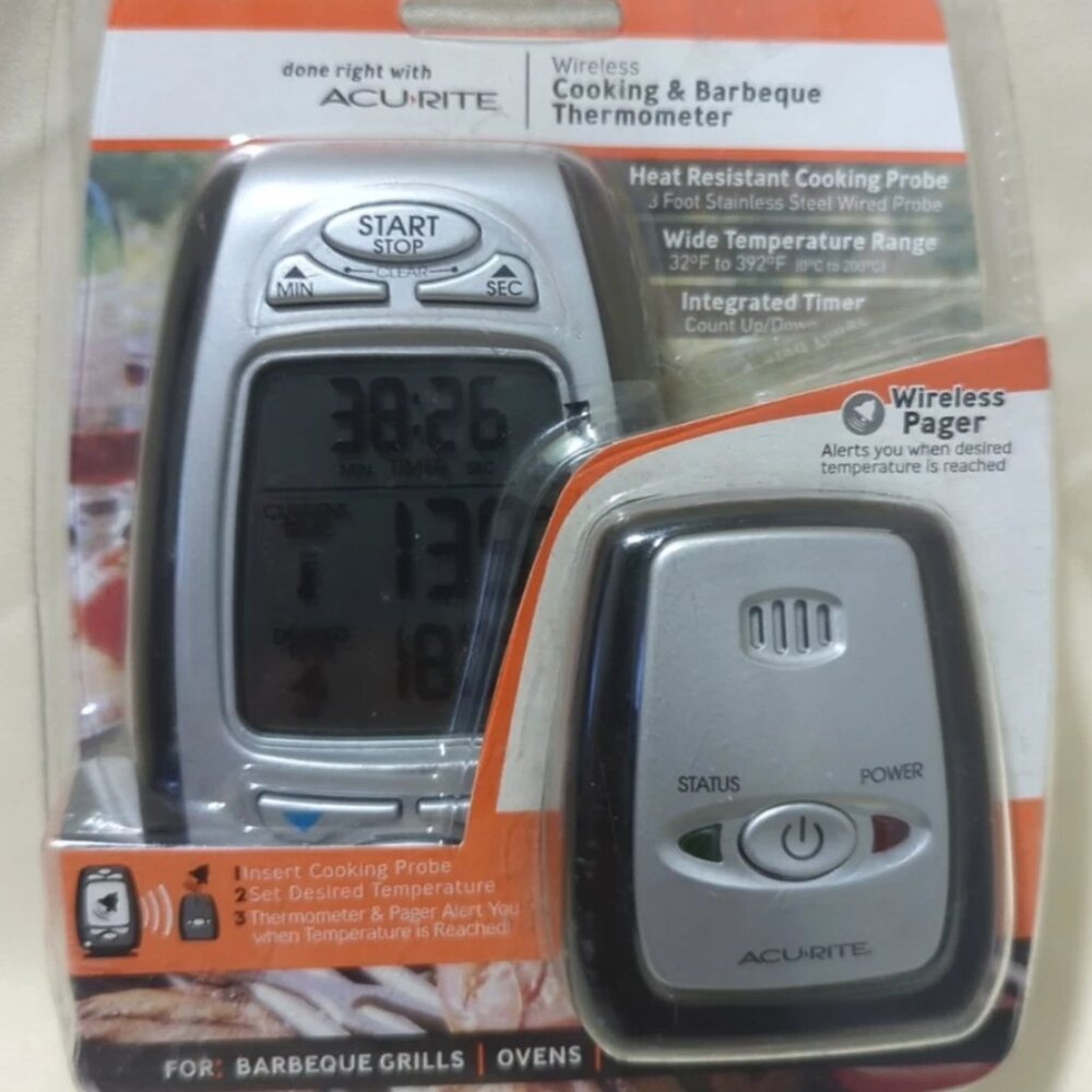AcuRite 03168 Wireless Cooking and Barbeque Thermometer with Pager